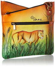 Load image into Gallery viewer, Anna by Anuschka Hand Painted Leather Women's V TOP MULTICOMPARTMENT Crossbody, Lion in Love
