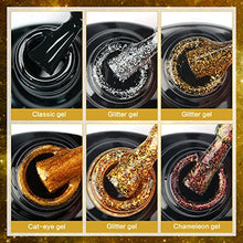 Load image into Gallery viewer, Morovan Cat-Eye Gel Nail Polish Kit - 6 Colors Gold Shade Gel Nail Polish with Magnetic Stick Soak-Off UV LED Chameleon Glitter Gel Polish Kit Professional Starter Kit Salon DIY Home Gift Box
