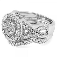 Load image into Gallery viewer, Dazzlingrock Collection 0.50 Carat (ctw) Sterling Silver White Diamond Womens Engagement Ring Set 1/2 CT, Size 6
