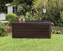Load image into Gallery viewer, Keter Westwood 150 Gallon Resin Large Deck Box-Organization and Storage for Patio Furniture, Outdoor Cushions, Garden Tools , Pool Toys, Brown
