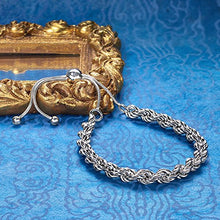 Load image into Gallery viewer, Ross-Simons Italian 6mm Sterling Silver Rope Chain Bolo Bracelet
