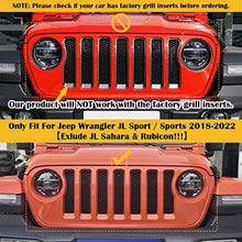 Load image into Gallery viewer, Bonbo Mesh Grille Grill Insert &amp; Headlight Turn Light Cover Trim Exterior Accessories for Jeep Wrangler JL Sport/Sports 2018 2019 2020 2021 2022 (Orange)
