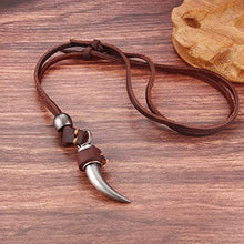 Load image into Gallery viewer, MILACOLATO 5Pcs Leather Necklace for Men Women Vintage Feather Cube Chain Necklace Adjustable,
