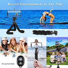 Load image into Gallery viewer, YeahWhee Phone Tripod, Flexible Cell Phone Selfie Stick Tripod Stand Camera Tripod Holder with Wireless Bluetooth Remote and Universal Clip for iPhone, Android Phone, Sports Camera GoPro
