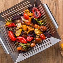 Load image into Gallery viewer, Yukon Glory 3-Piece Mini Grilling Basket Set, Stainless Steel Perforated Grill Baskets for Grilling Veggies, Seafood, and Meats, Includes Grill Pan, Square Basket, and Circular Basket

