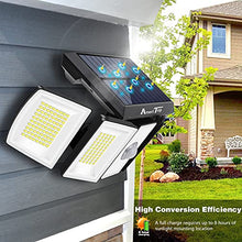 Load image into Gallery viewer, Solar Lights Outdoor – AmeriTop 300 LED 7000K Motion Sensor Lights Cordless; 5 Adjustable Heads, 360° Wide Angle Illumination, IP65 Waterproof, Security LED Flood Light for Patio Yard Garden 2 Pack
