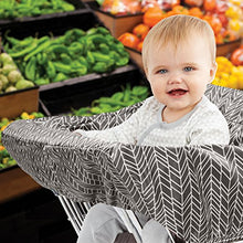 Load image into Gallery viewer, Skip Hop Baby Shopping Cart &amp; High Chair Cover: Machine Washable Cart Liner with Padded Seat, Grey Feather
