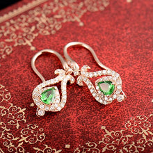 Load image into Gallery viewer, Lanmi 14k White Rose Yellow Gold Natural Emerald Sapphire Tourmaline Ruby Tsavorite Topaz Drop Dangle Earrings for Women Girls Valentine's Day Gift
