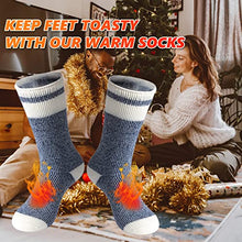 Load image into Gallery viewer, Hissox 2Pack Fleece Lined Thick Cold Weather Women Insulated Thermal Socks &amp; Mens Womens Warm Fur Lined Thick Slipper Gripper Socks
