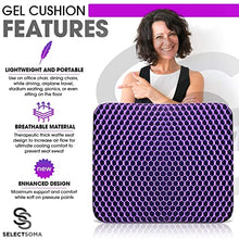 Load image into Gallery viewer, Purple Gel Seat Cushion for Long Sitting – Back, Sciatica, Hip, Tailbone Pain Relief Cushion – Gel Seat Cushion for Office Chair, Cars, Long Trips – Egg Seat Gel Cushion for Wheelchair Pressure Relief
