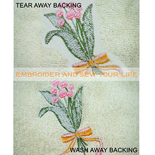 Load image into Gallery viewer, New brothread Wash Away - Water Soluble Machine Embroidery Stabilizer Backing &amp; Topping 10" x 25 Yd roll - Light Weight - Cut into Variable Sizes for Machine Embroidery and Hand Sewing
