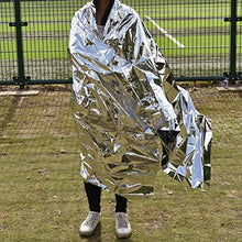 Load image into Gallery viewer, Leberna Emergency Blanket Survival Gear | Foil Mylar Thermal Blankets 59" x 87" inches (Pack of 10) | Big Double Sided Escape Tact Bivvy, | for NASA, Outdoors, Hiking, Space, Marathons First Aid Kit
