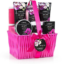 Load image into Gallery viewer, Gift Baskets for Women, Spa Gift Set for Her, Bath &amp; Body Gifts for Women - Enchanted Orchid 9 Piece Set, Best Gift Ideas for Her, Great Wedding, Birthday &amp; Anniversary Gift
