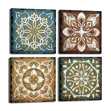Load image into Gallery viewer, Abstract Wall Art Mandragora Design Canvas Artwork Modern Mandala Patterns Canvas Picture for Bedroom Bathroom Living Room Kitchen Office Home Decor Framed Ready to Hang 12" x 12" x 4 Pieces
