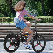 Load image into Gallery viewer, HUUH Folding Bikes for Adults,20" 7 Speed City Folding Compact Bike Bicycle Urban Commuter【Ship from USA】 (Black)
