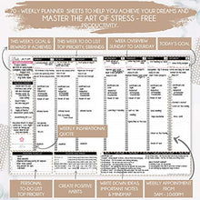 Load image into Gallery viewer, Deluxe Law of Attraction Academic Planner Sep 2020 - Dec 2021 - Weekly &amp; Monthly planner to Increase Productivity &amp; Happiness. Weekly Goal Planner, Organizer &amp; Gratitude Journal + Planner Stickers
