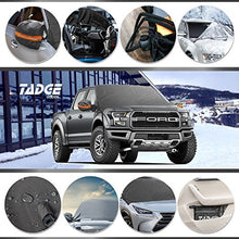 Load image into Gallery viewer, Tadge Goods XL Magnetic Ice Shield Snow Cover for Windshield – Smart Frost Guard Winter Protector Fits Car, Truck, SUV, Van - Free Bonus Ice Scraper &amp; Travel Pouch
