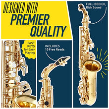 Load image into Gallery viewer, Mendini By Cecilio Eb Alto Saxophone - Case, Tuner, Mouthpiece, 10 Reeds, Pocketbook - Black &amp; NickelE Flat Musical Instruments
