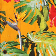 Load image into Gallery viewer, Havana Breeze Men's Relaxed-Fit 100% Linen Shirt Orange and Banana Leaf M
