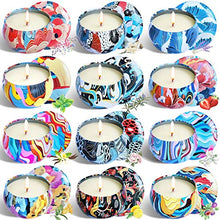 Load image into Gallery viewer, YYCH Gift Package Scented Candles Lemon, Fig, Lavender, Spring Fresh,Rose ，Jasmine，Vanilla，Bergamot，Strawberry, Peppermint, Rosemary, Gardenia Natural Soy Wax Portable Travel Tin Candle,Set of 12
