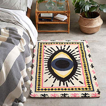Load image into Gallery viewer, HAOCOO Evil Eye Area Rugs 2’x3’ Non-Slip Tribal Style Small Throw Rugs Super Soft Velvet Creative Accent Distressed Floor Carpet for Door Mat Entryway Bedroom Decor
