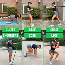 Load image into Gallery viewer, Cacti Resistance Bands for Legs and Butt Set - Fabric Booty Band, Workout Band with Handles, 2 Exercise Resistance Bands, 2 Ankle Straps, Door Anchor, 2 Core Sliders, Gym Carry Bag, Workout Guide

