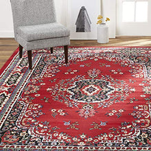 Load image into Gallery viewer, Home Dynamix Premium Sakarya Traditional Medallion Border Area Rug, Claret, 7'8"x10'7" Rectangle
