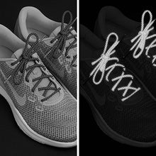 Load image into Gallery viewer, Miscly Round Reflective Athletic Shoelaces [2 Pairs] (54", 1 Pair Black / 1 Pair White)
