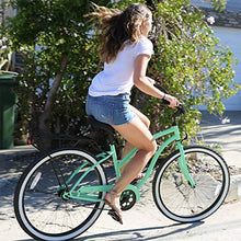 Load image into Gallery viewer, sixthreezero Around The Block Women's Single-Speed Beach Cruiser Bicycle, 24" Wheels, Mint Green with Black Seat and Grips

