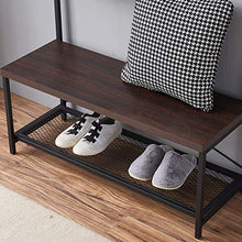 Load image into Gallery viewer, MHAOSEHU Entryway Coat Rack Bench, Modern Hall Tree with Storage Bench, Wood and Metal Hallway Bench with Coat Rack, Espresso 3-in-1 Design
