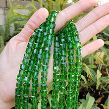 Load image into Gallery viewer, 5 Strands Czech Cube Crystal Glass Loose Beads 8mm Peridot Green (~475-500pcs) for Jewelry Craft Making Supplies CCC816
