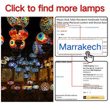Load image into Gallery viewer, Mosaic Table Lamp Marrakech Handmade Turkish Mosaic Glass Lamp 3 Globes Candelabra Moroccan Tiffany Style Lamp Decorative Night Light for Living Room Bedroom (Blue)
