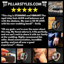 Load image into Gallery viewer, 14K Gold Ring Mens Antler Wedding Band with Koa Wood and Arrow Inlay 8mm Tungsten Deer Antler Rings for Men Rustic Wooden Boho Anniversary Gifts

