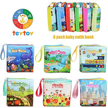 Load image into Gallery viewer, teytoy My First Soft Book, Nontoxic Fabric Baby Cloth Books Early Education Toys Activity Crinkle Cloth Book for Toddler, Infants and Kids Perfect for Baby Shower -Pack of 6
