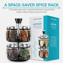 Load image into Gallery viewer, Spice Rack Organizer for Cabinet - Seasoning, Herb and Spice Organizer with 12 Jars and Labels - Spinning Spice Rack - Compact Seasoning Organizer to Fit Cabinets or Countertops (Spices not Included)
