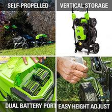 Load image into Gallery viewer, Greenworks 40V Brushless Self-Propelled Lawn Mower, 21-Inch Electric Lawn Mower, 5.0Ah Battery and Charger Included
