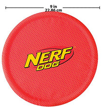 Load image into Gallery viewer, Nerf Dog Nylon Flyer Dog Toy, Frisbee, Lightweight, Durable and Water Resistant, Great for Beach and Pool, 9 inch diameter, for Medium/Large Breeds, Single Unit, Red
