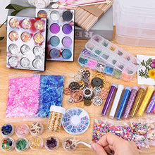 Load image into Gallery viewer, Resin Decoration Accessories Kit, Thrilez Resin Jewelry Making Supplies Kit with Dried Flowers, Resin Glitter Sequin, Mica Powder, Resin Foil Flakes and Epoxy Resin Fillers for Resin Crafts Beginners
