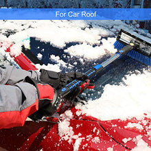Load image into Gallery viewer, SEG Direct 39" Extendable Snow Brush with Squeegee Ice Scraper Telescoping Foam Grip for Car Truck SUV MPV Light Weight Anti-Freeze Extreme Durability Black and Blue

