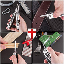 Load image into Gallery viewer, Tactical Knife - Serrated Blade Survival Knifes for Men - Fixed Blade Hunting Camping Hiking Knofe -Bundle with-Multitool 12in1 with Survival E-Book - Multitools with Pliers Knife Awl Saw Screwdriver
