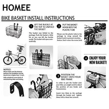 Load image into Gallery viewer, HOMEE Folding Rear Bike Basket - Wire Mesh Detachable Front Bag, Handlebar Basket Rear Hanging Bicycle Bag Cargo Rack for Mountain Bike Accessories Storage Frame 1 Pack Gift for Father's Day
