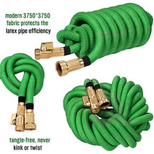 Load image into Gallery viewer, SunGreen 50ft Garden Hose, All New 2019 Expandable Water Hose with 3/4" Solid Brass Fittings, Extra Strength Fabric - Flexible Expanding Hose with Free Storage Bag
