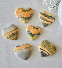 Load image into Gallery viewer, Bumblebee Jasper crystal, Bumblebee Jasper heart, collectible crystal, reiki crystal, chakra healing gift, large crystal heart, love gift
