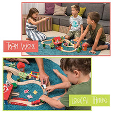 Load image into Gallery viewer, KipiPol Wooden Train Tracks Set for Kids, Toddler Boys and Girls 3, 4, 5 Years Old and Up - 69 Pieces – Premium Wood Construction Toys - Fits Thomas, Brio, IKEA, Imaginarium, Melissa and Doug
