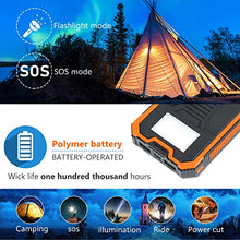 Load image into Gallery viewer, Portable Charger Power Bank 15000mAh, Elzle Solar Charger, Solar Power Bank Battery Pack, High-Speed Charging Solar Phone Charger for iPhone, Samsung and More. (Orange)

