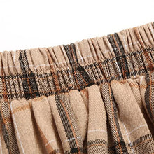 Load image into Gallery viewer, IDEALSANXUN Plaid Skirt for Womens High Waist Aline Pleated Midi Skirts (Khaki, Medium)
