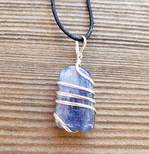 Load image into Gallery viewer, [A&amp;S Crystals] KYANITE Spiral Wrapped Tumbled Stone Pendant Gemstone
