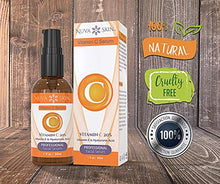 Load image into Gallery viewer, Nuva Skin Vitamin C Serum for Face and Eyes w/Hyaluronic Acid &amp; Liquid Vitamin E - Natural Anti Aging, Anti Wrinkle Facial Treatment – Antioxidant Moisturizer for Acne, Scars &amp; Even Skin Tone
