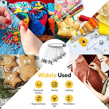 Load image into Gallery viewer, Safety Pins Assorted, 340 PCS Nickel Plated Steel Large Safety Pins Heavy Duty, 5 Different Sizes Safety Pin, Safety Pins Bulk, Small Safety Pins for Pinning, Sewing, Jackets, Clothes, Crafts
