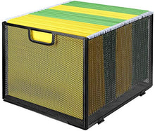 Load image into Gallery viewer, Mesh Hanging File Folder Box Organizer, Meshist Office Metal File Foldable Storage Crate,Letter Size, Black.
